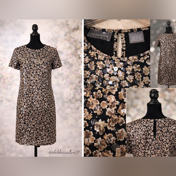 Vintage Liz Claiborne All sequenced printed dress. - Picture 4 of 7